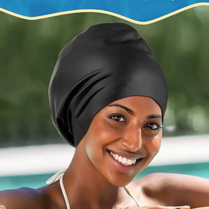 Bonnet de bain en silicone extra large pour femmes, adapté aux cheveux tressés très longs et épais, couverture complète pour les tresses longues - Product Image 5