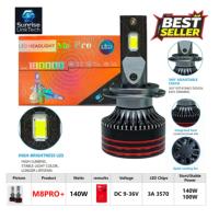 SunRise M8PRO+ H1 Auto-LED-Scheinwerfer 12V 140W 18000LM 6500K IP68 Wasserdicht Hohe Helligkeit Plug-and-Play Universelle Passform