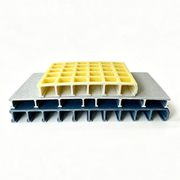 Grille de pont antidérapante en PRV (Plastique Renforcé de Fibres de Verre) pour passerelle, plateforme résistante à la corrosion, revêtement industriel en PRV DF02