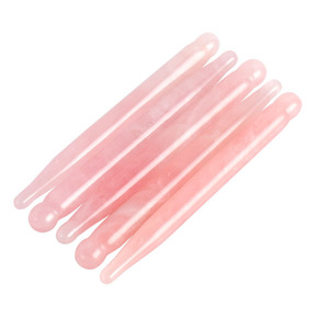 Herramienta de belleza de cuarzo rosa con punta en forma, lápiz de Jade para puntos de acupuntura, varita Gua Sha de Jade de alta calidad - Product Image 1