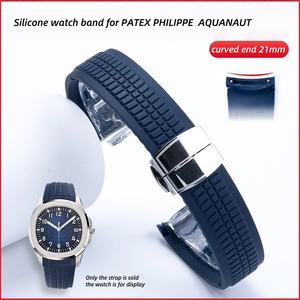 Bracelet de montre en caoutchouc de silicone 21mm remplacement de bracelet de montre pour Patek Aquanaut <span class=keywords><strong>Philippe</strong></span> PP 5164A 5167A - Product Image 1