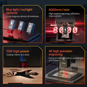 热销 DAJA DJ6 Pro 10W 高精度桌面数控激光打标机，适用于金属、皮革、木材、香水瓶 - Product Image 3