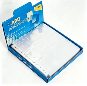 Popular 9 Pocket Clear Card <b>Binder</b> Sheets 3 <b>Ring</b> Trading Card Protector Sleeves TCG Collectible Card for Storage Pages - Product Image 1