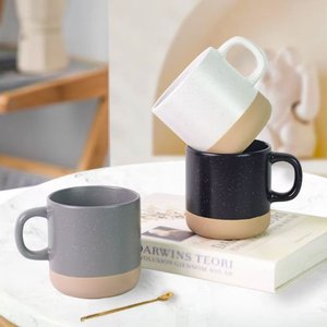 Hoch aussehende und niedliche keramische Kaffee-und Milch tasse Einfaches zweifarbiges Spleiß design für den Heim-und Büro gebrauch oder Partys - Product Image 3