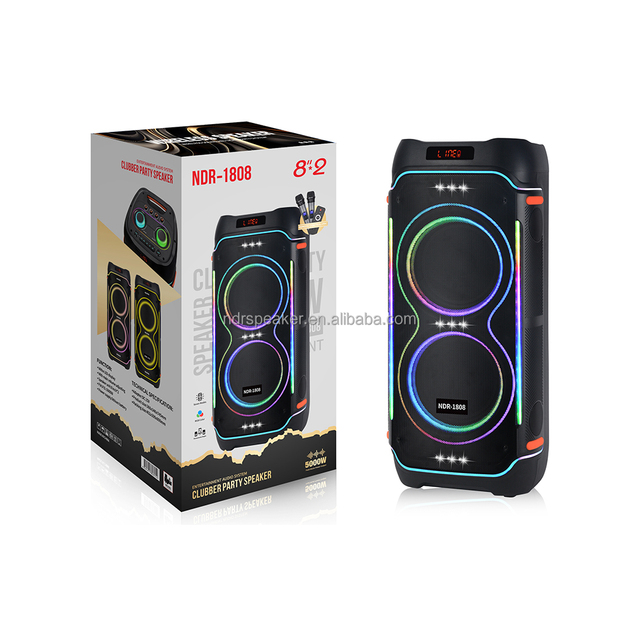 NDR-1808 Manufacturer Size Double 8 Inch Portable Party Dj Wireless Karaoker Speaker Stock Goos
