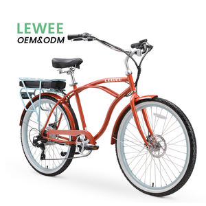 2025 plus récent vélo Cruiser électrique <span class=keywords><strong>500Wh</strong></span> batterie noir/blanc bande de roulement à bulles 26 "x 2.125" pneus Beach Cruiser Ebike pour hommes - Product Image 1