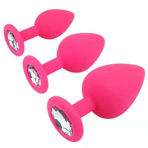 Plugue anal de silicone, plugue anal de silicone com joia de diamante, brinquedo sexual adulto - Product Image 3