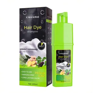 Wholesale 200ml Man Home Use Magic Black Hair Treatment Hair Color Shampoo Natural Herbal Extract Black Hair Dye Shampoo Color