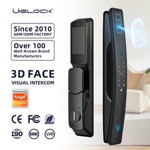 Serrure intelligente <span class=keywords><strong>WiFi</strong></span> UIELOCK QB70 avec reconnaissance faciale 3D, caméra œil <span class=keywords><strong>de</strong></span> chat, déverrouillage par empreinte digitale, carte IC, <span class=keywords><strong>mot</strong></span> <span class=keywords><strong>de</strong></span> <span class=keywords><strong>passe</strong></span>, interphone vidéo, compatible bois et Cloud - Product Image 3