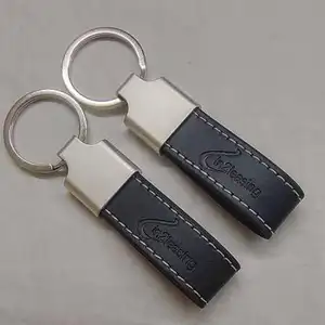 열쇠 고리를 위한 로고를 가진 주문 작은 PU 가죽 keychain 각인된 열쇠 고리
