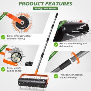 Cultivador de Suelo Manual de Acero Inoxidable Tipo Clavo Desmontable para Césped, Rojo KHC, 1 Año de Garantía - ¡Venta Caliente! - Product Image 3