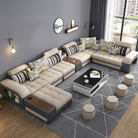 Günstige Maßanfertigung Konvertierbares L-förmiges Schaumstoffgefülltes Modernes Klassisches Graues Holz+Stoff Sofa-Set Einkaufszentrum-Möbel