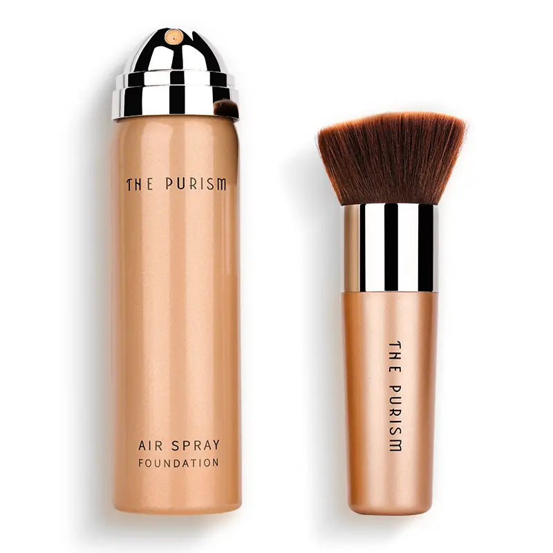 AirBrush Foundation SpraySilky Foundation with Brush Mist Makeup Flawless Coverage for Smooth Creamy Nude Finish Private Label
