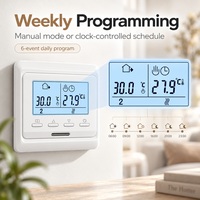 Termostat Pemanas Lantai Listrik WIFI Pintar yang Dapat Diprogram 16A LCD Digital Pengontrol Suhu Ruangan Fleksibel Ruang Tamu