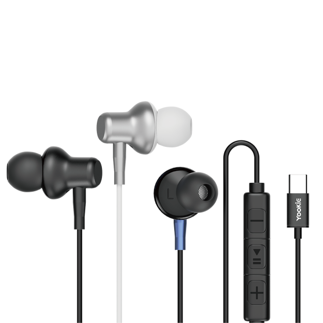 HD Mic Wired Earphone Volume Control 10mm Driver 16Ω Impedance Metal + Plastic 120cm TPE Cable Stereo Music Earphones Headphones