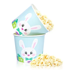 ZJPACK produzione biodegradabile Cartoon Pattern Logo scatola di Popcorn secchio tazze di carta 32 oz 46 oz 64 oz