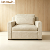 Ensemble de canapés modernes en tissu lin, personnalisable, beige, rembourré, pour salon, combinaison canapé et fauteuil