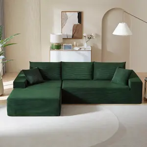 Luxury Modular Tufted Velvet Couch Set Compressed L-Shape Corner Sofa For Hotel Living Room Furniture Sofa Compression
