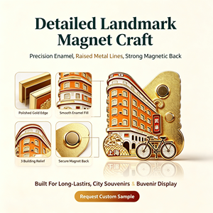 Aimant de réfrigérateur personnalisé OEM en forme de monument, aimant 3D en métal émaillé pour collection de souvenirs touristiques - Product Image 2