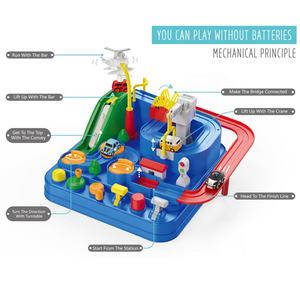 Jouets de piste de course <span class=keywords><strong>pour</strong></span> enfants, jeux de ville, ensembles de jeux de sauvetage, puzzle de <span class=keywords><strong>rail</strong></span> à assembler, fente <span class=keywords><strong>pour</strong></span> <span class=keywords><strong>rail</strong></span>, 6 boutons, aventure en voiture avec 4 voitures - Product Image 2