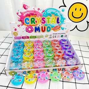 Slime en forme de donut Crystal Mud, lot de 48, coloré, en PVA, jouet anti-stress pour enfants de 8 à 13 ans, fabriqué en Chine - Product Image 1