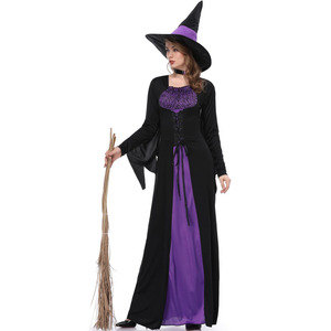 Disfraz de Bruja Morado para Halloween, Disfraz de <span class=keywords><strong>Vampiresa</strong></span> para <span class=keywords><strong>Mujer</strong></span> Adulta, Vestido de Uniforme para Fiesta de Disfraces - Product Image 2