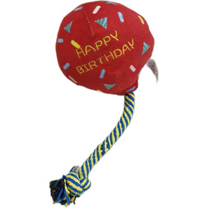 Jouet en peluche pour chien en forme de ballon avec nœud de corde, jouet à mâcher d'intérieur qui fait du bruit pour chiens de compagnie - Product Image 3