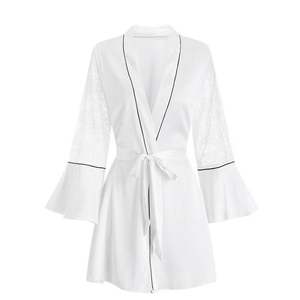 <span class=keywords><strong>Robe</strong></span> de nuit sexy en soie glacée, veste de peignoir dos nu - Product Image 4