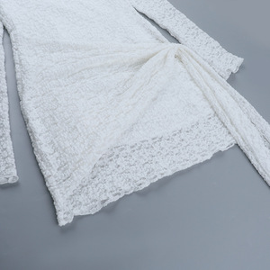 Vestido Sexy de Encaje <span class=keywords><strong>Blanco</strong></span> con Cuello Redondo, Manga Larga, Ajustado, Mini Falda, Elegante, Informal, para Mujer, Producto en Tendencia 2026 - Product Image 5