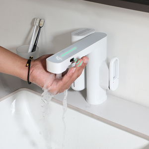 Tự động cảm biến cần cẩu phòng tắm bồn rửa vòi nước kết hợp với sàn gắn van gốm duy nhất-lỗ thổi phồng cho phòng ngủ sử dụng - Product Image 1