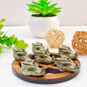 Crânes de dragon en pyrite polie de haute qualité CrystalHola, 3,5 cm, sculptés pour la mode et la décoration intérieure unique – Vente en gros - Product Image 5