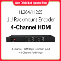Codificador de Video de 4 Canales en Rack 1U de Aluminio para H.265/H.264 para Transmisión en Vivo RTMP SRT