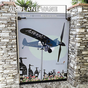 Ornement de jardin d'extérieur, avion en métal, ventouse à <span class=keywords><strong>vent</strong></span>, <span class=keywords><strong>moulin</strong></span> à <span class=keywords><strong>vent</strong></span>, ventouse à <span class=keywords><strong>vent</strong></span>, décorations de jardin résistantes aux intempéries - Product Image 2