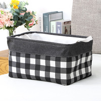 Nouvel organisateur de bureau bac de rangement pliable polyvalent avec poignées panier de rangement en coton et lin