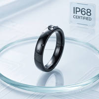 Lumon Obsidian IP68 Wasserdichtes Keramik-Digitalband NTAG 216 9 Mohs Kratzfest 5mm Moderner Verlobungsring 2 Stück Gravierbar