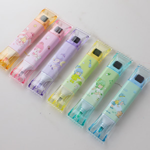 Set di Evidenziatori a Doppia Punta 2024, Punta a Pennello Obliqua, 6 Colori Fluorescenti, Colori Delicati, Scrittura su Due Lati per Ufficio - Product Image 6