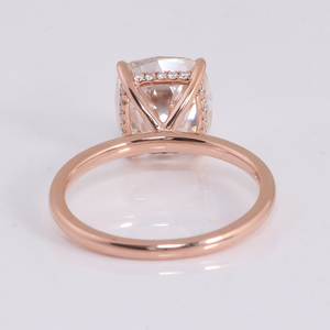 Anillo de oro rosa personalizado para mujer, joya de boda de moissanita, Diamante solitario DEF-VVS - Product Image 3