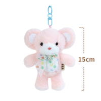 Porte-clés ours en peluche mignon, pendentif animal en peluche doux, breloque de sac de dessin animé, cadeau