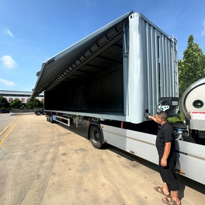 Side-<strong>Opening</strong> Wing Van Truck with Steel Material <strong>Container</strong> Semi-Trailer 3-Axle Bulk Cargo <strong>Transport</strong> Over 30T Payload - Product Image 2
