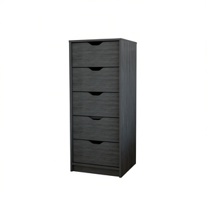 Comò a 5 cassetti in Rovere Affumicato, Mobile Moderno per Camera da Letto, Design Autoportante con Pannelli in Legno - Product Image 1