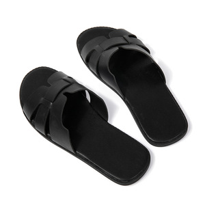 Men's Genuine Leather <b>Slides</b> Open Toe Anti Slip Rubber Outsole Summer Casual Sandals Size 40 47 - Product Image 2