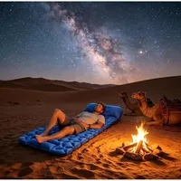 Matelas de camping gonflable portable avec oreiller, gonflage rapide par pédale, tissu TPU épaissi résistant à l'usure