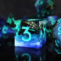 HS DICE DND – Nouveau style – Lot de dés polyédriques en résine à logo personnalisé, motif tentacule de pieuvre océanique, pour jeux de société Dungeons and Dragons (D&D)