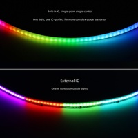 Bande LED COB 5 mm basse tension à effet cascade, IC intégré, lumière magique multicolore, contrôle par point unique pour éclairage décoratif