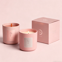 Boîte cadeau pour bougie personnalisée, parfumée, en matériaux recyclés écologiques rigides de qualité supérieure, avec pelliculage mat à feuille d'or, revêtement UV et doublure en éponge