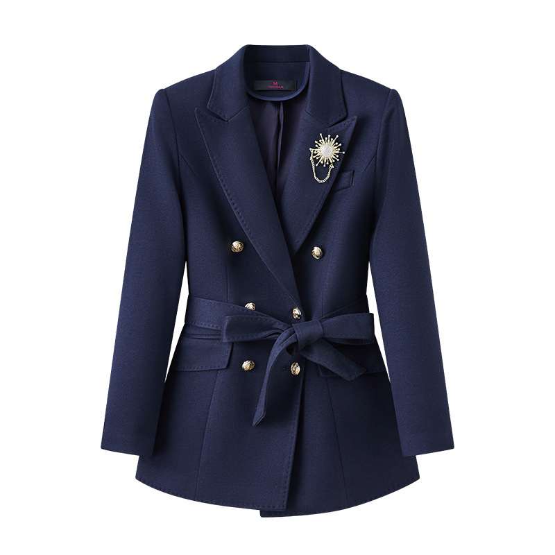 Navy blue suit brooch