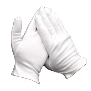 Sarung tangan katun putih mutiara dan permata etiket penerimaan katun putih harga murah