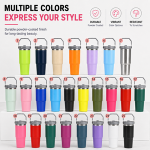 Gobelet Isotherme à Double Paroi sous Vide avec Logo Personnalisé, Couvercle à Rabat, 20 oz 30 oz, Tasses d'Extérieur, Bouteille d'Eau Chaude en Acier Inoxydable avec Couvercle à Paille - Product Image 5