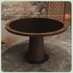 Sofá de <span class=keywords><strong>restaurante</strong></span> estilo chino, mesa de comedor de grado comercial con estructura de acero inoxidable y tablero de madera de caucho para casa de té o tienda de fideos - Product Image 6