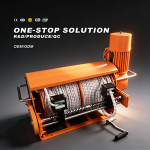 Двухканатная синхронная электрическая лебедка с синтетическим тросом, дистанционным и ручным управлением тягой - Product Image 1